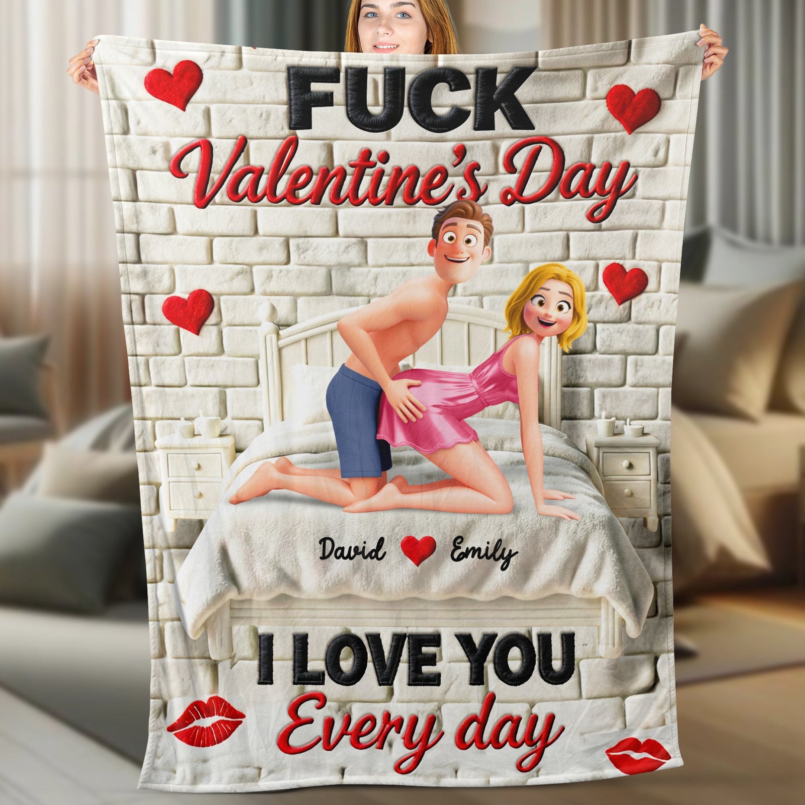 Naughty Couple Blanket - Personalized Gifts For Couples 01ohqn280126 - Blanket - GoDuckee