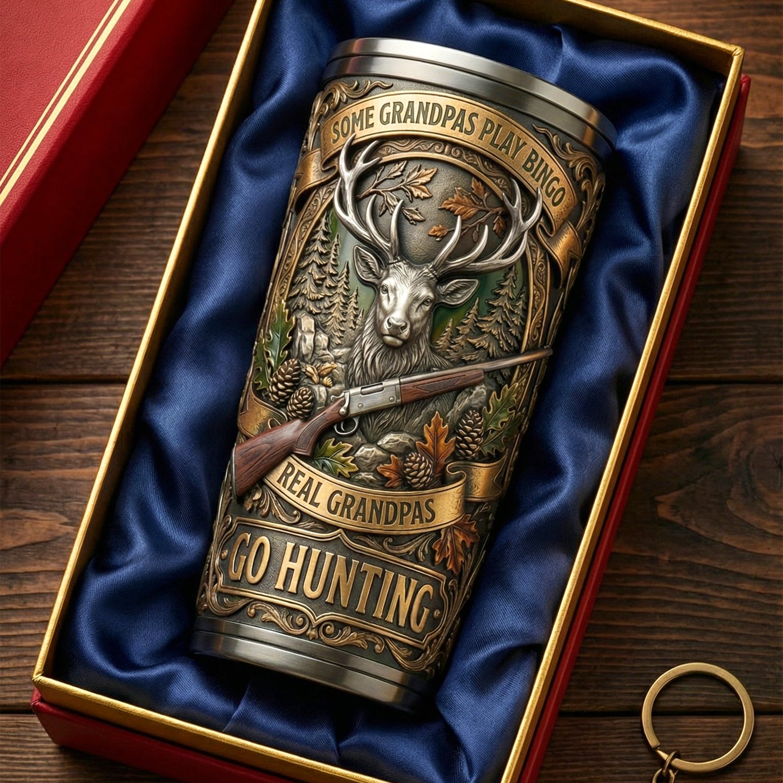 Hunting Grandpa 20oz Tumbler - Personalized Gifts For Grandpa Tumbler 02PAQN280226 - Tumbler Cup - GoDuckee