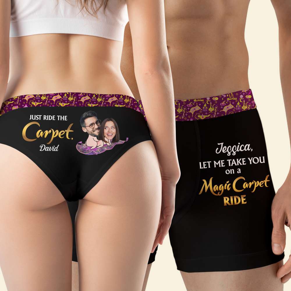Just Ride The Carpet, Couple Gift, Personalized Men & Women Boxer, Naughty Couple Boxer 02HTHN291223 - Boxer Briefs - GoDuckee