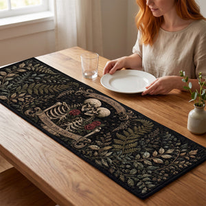 Eternal Love Skeleton Couple Quilted Table Runner - Personalized Gifts For Couples 01naqn180826 - Quilted Table Runner - GoDuckee
