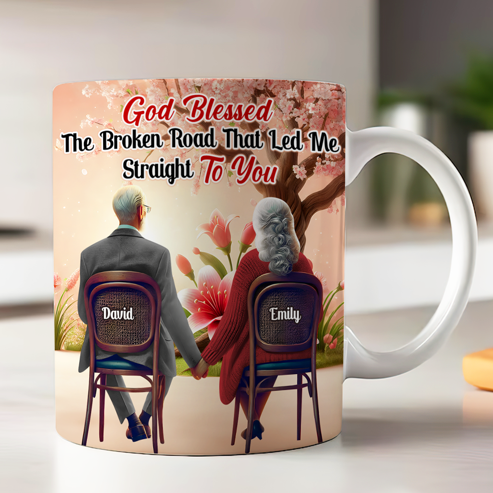 Personalized Gifts For Couple Coffee Mug God Blessed The Broken Road 03ohpu161224 - Coffee Mug - GoDuckee