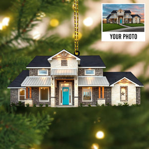 Custom Photo Gifts For Family, Upload House Photo Christmas Ornament 03PGXX010824 - Ornament - GoDuckee