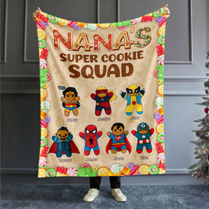 Personalized Christmas Gifts For Grandma Blanket, Super Cookie Squad 02kapu111024 - Blanket - GoDuckee