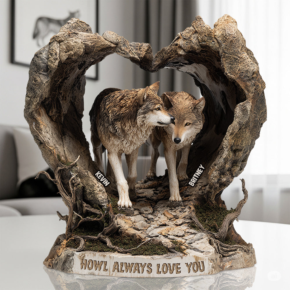 Wolf Couple Acrylic Plaque - Personalized Gifts For Couple 03TGDT180625 - Shaped Plaques - GoDuckee