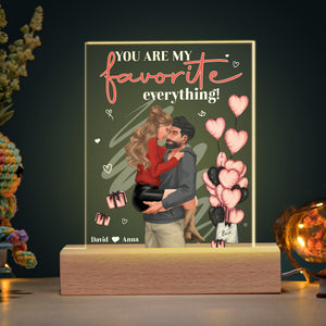 You're My Favorite Everything, Personalized Led Light, Best Gifts For Couple - Led Night Light - GoDuckee