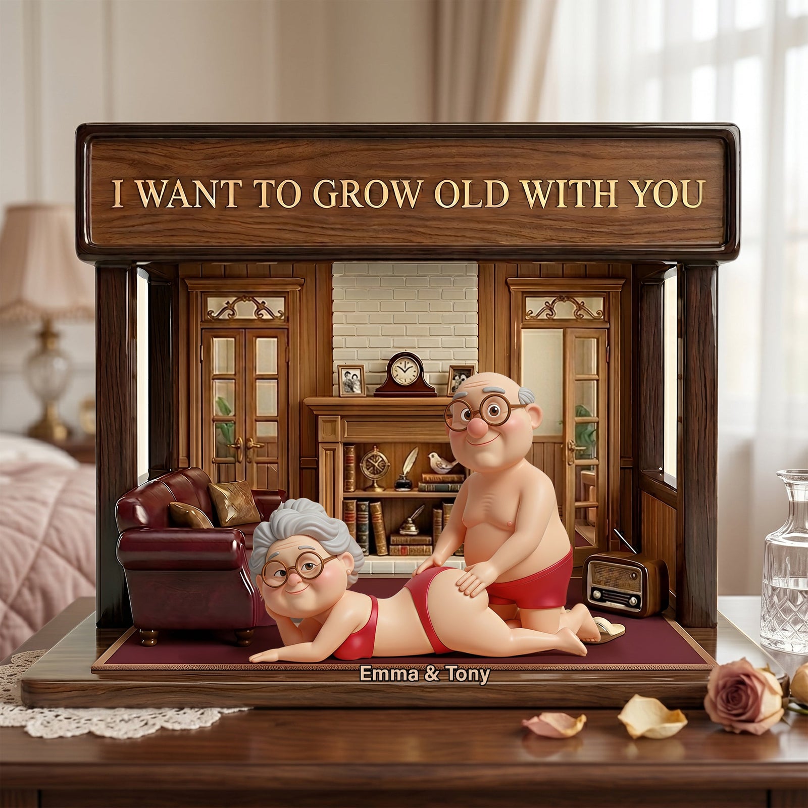Old Naughty Couple Acrylic Plaque - Personalized Gifts For Couple 05ohlu090626 - Shaped Plaques - GoDuckee