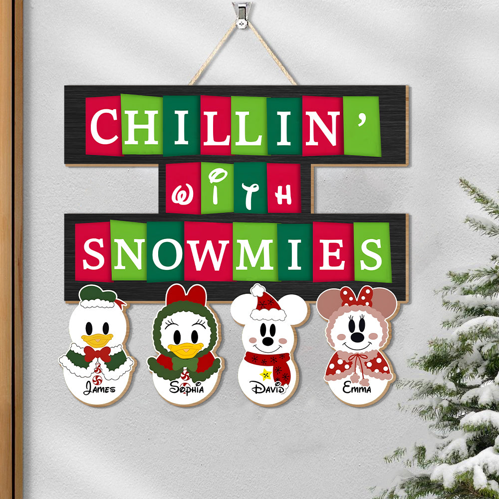 Personalized Christmas Gifts For Grandma Wood Sign, Little Snowmies 02kadc130824 - Wood Sign - GoDuckee