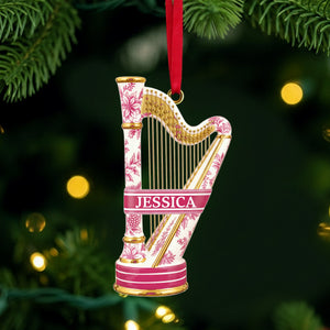 Harp Toile de Jouy Ornament - Personalized Gift For Music Lovers 03PGLU151025 - Ornament - GoDuckee