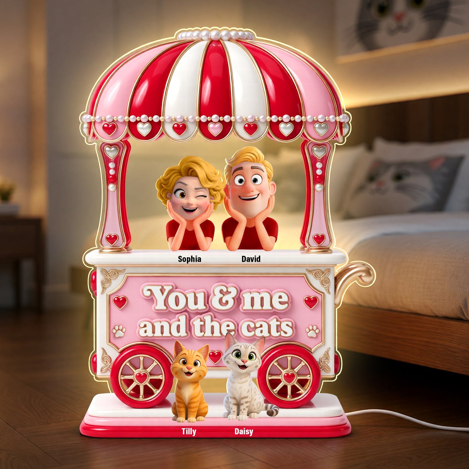 Couple Sweet Little Pet Gang Light Box - Personalized Gifts For Couple 06toqn220626 - Light Box - GoDuckee