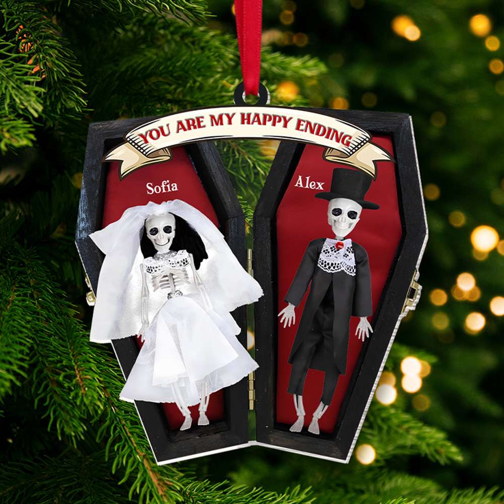 Personalized Gift For Couple Christmas Ornament Skull Couple 01OHMH180924 - Ornament - GoDuckee