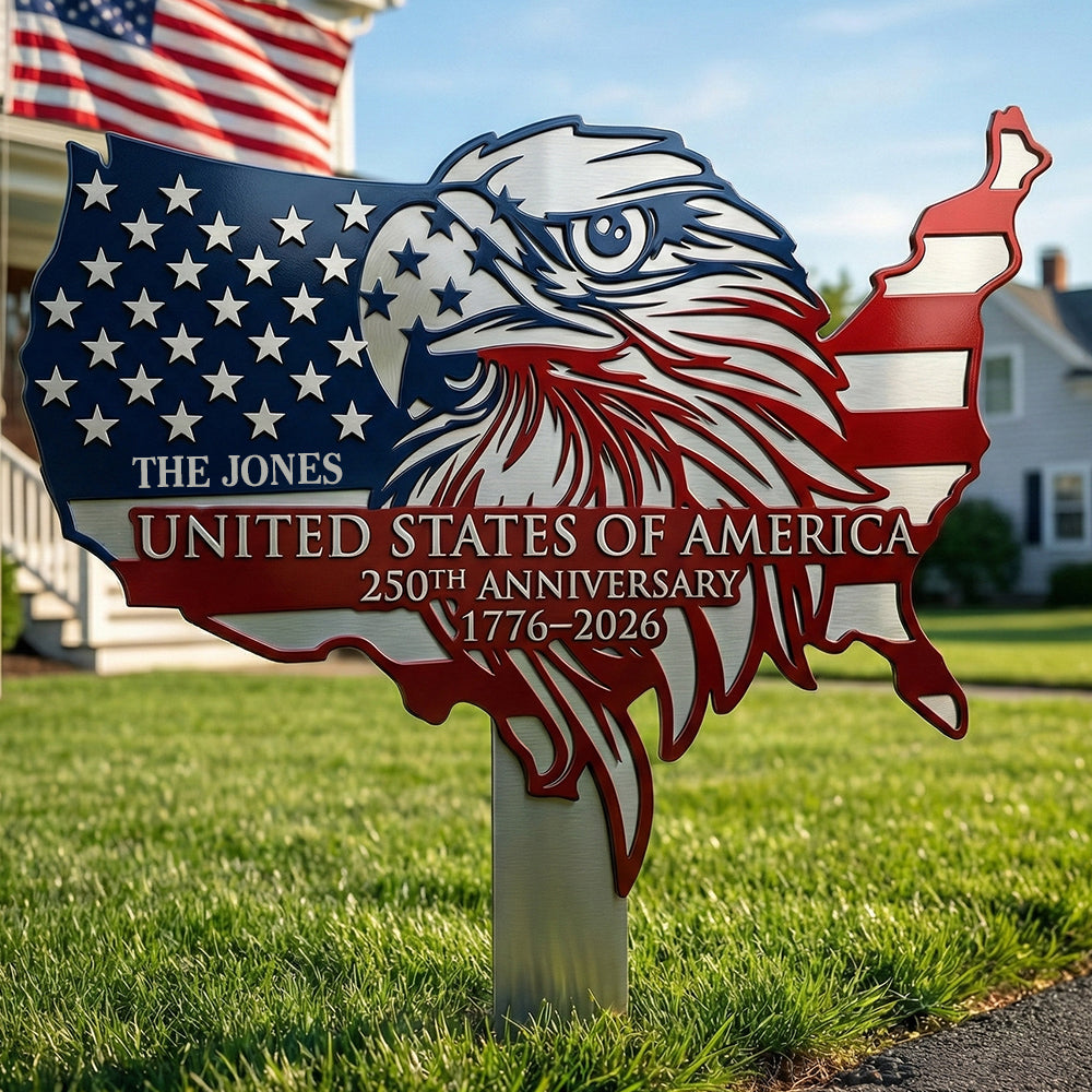 Eagle Of Proud Land Metal Sign - Personalized Gifts For Patriots 01qhdt260226 - Metal Signs - GoDuckee