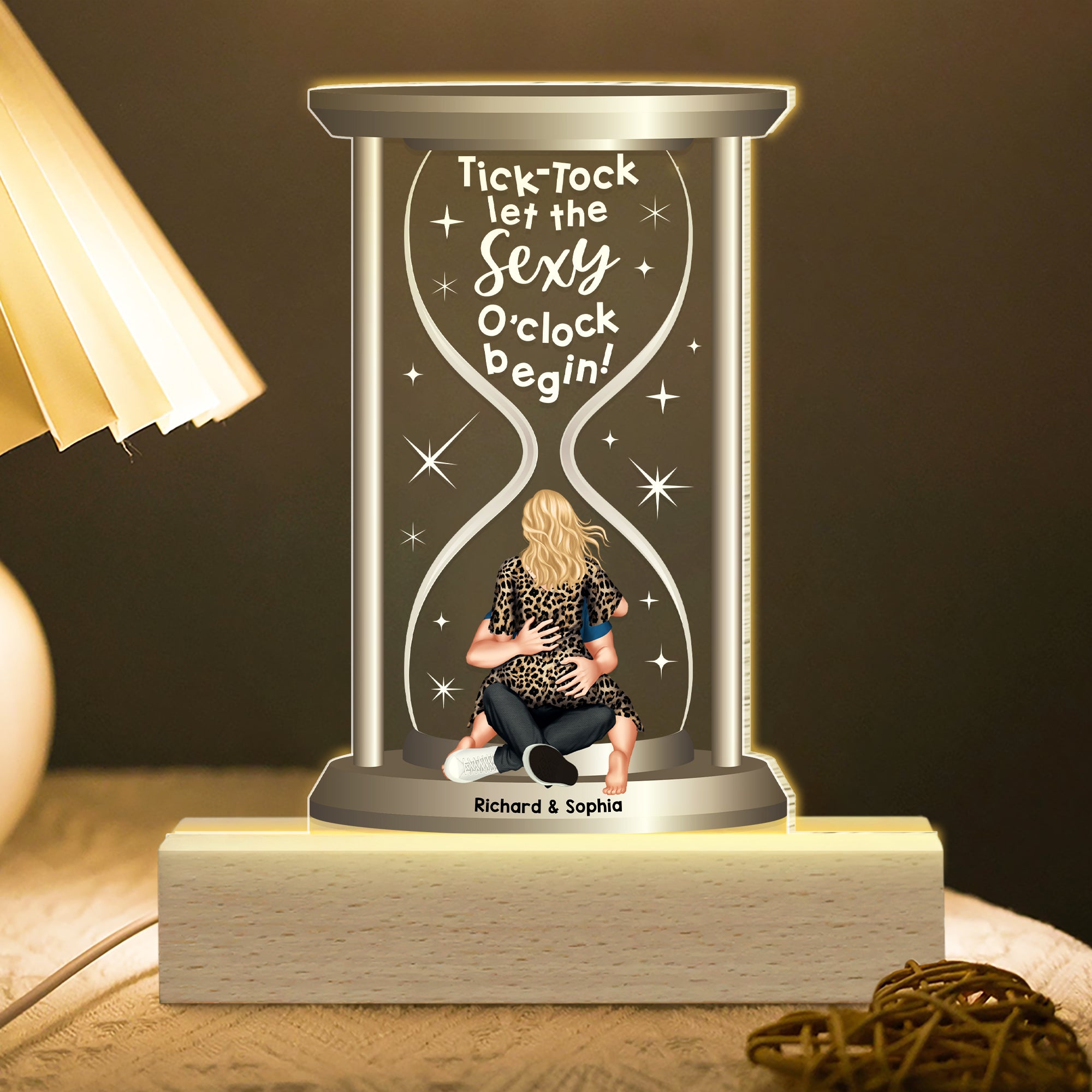 Personalized Gifts For Couple LED Light Let The Sexy O'clock Begin - Led Lights - GoDuckee