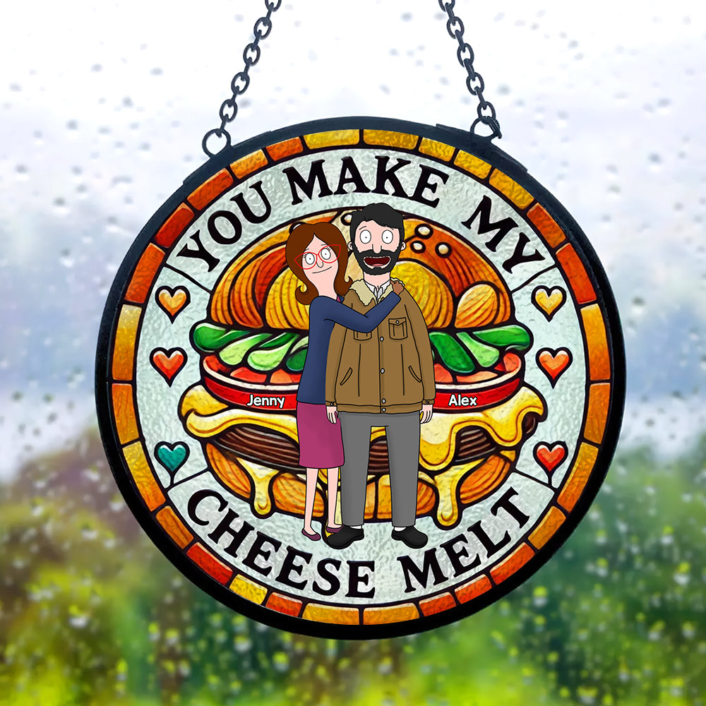 Personalized Gifts For Couple Stained Glass Suncatcher 05TGMH070125HG - Ornament - GoDuckee