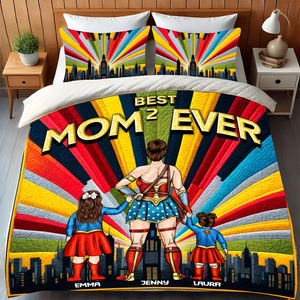 Personalized Gifts For Super Mom Quilt Bedding Set Special Line, Best Mom Ever 03TGLU130125TM - Blanket - GoDuckee