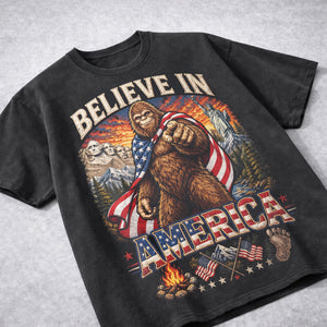 Believe In America Washed T-shirt - Personalized Gifts For Patriots 032paqn040626 - Shirts - GoDuckee