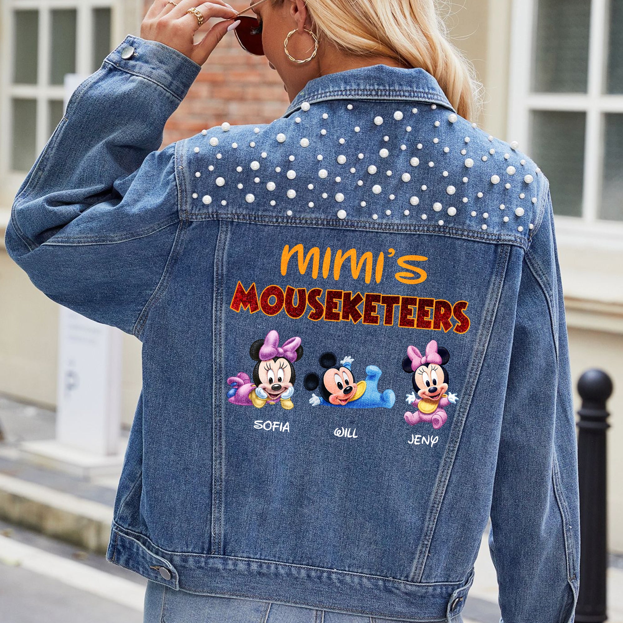 Personalized Gifts For Grandma Denim Jacket Mouse Kids 01OHMH010424 - Denim Jacket - GoDuckee