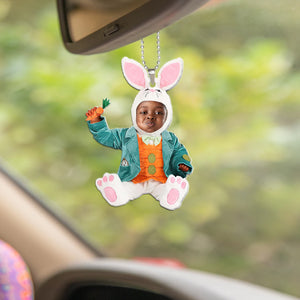 Custom Photo Gifts For Easter Baby Car Ornament Custom Face Easter Costume - Ornaments - GoDuckee