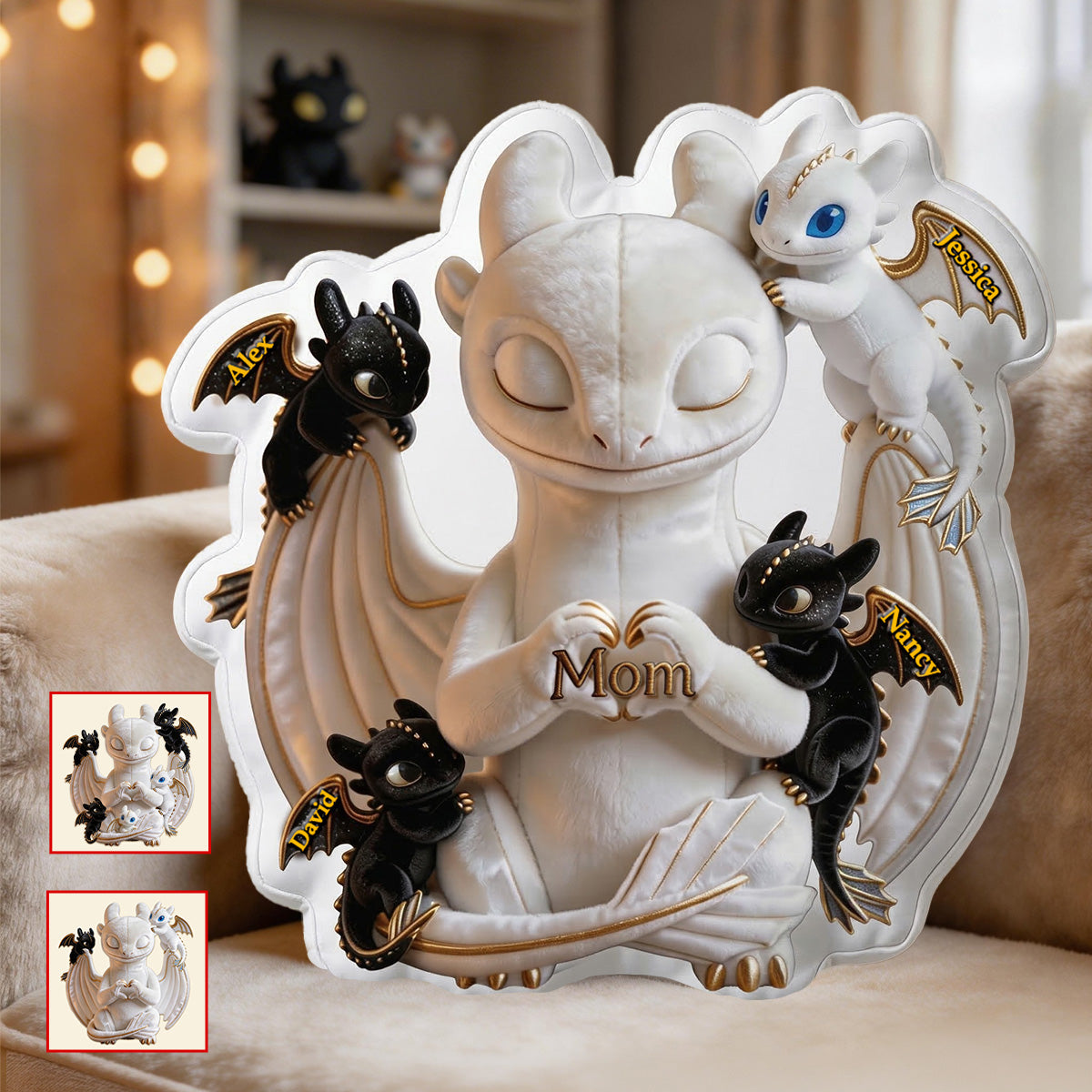 Cute Fantasy Creatures Pillow – Personalized Gifts For Mom 02tgmg130326 - Pillow - GoDuckee