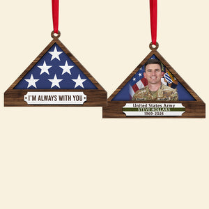 Personalized Memorial Ornament For Veteran, Folded Flag 01qhqn241024 - Ornament - GoDuckee