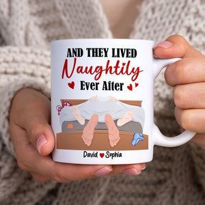 And They Lived Naughtily Ever After, Personalized Coffee Mug, Funny Gift For Couple, Valentine's Gifts - Coffee Mug - GoDuckee