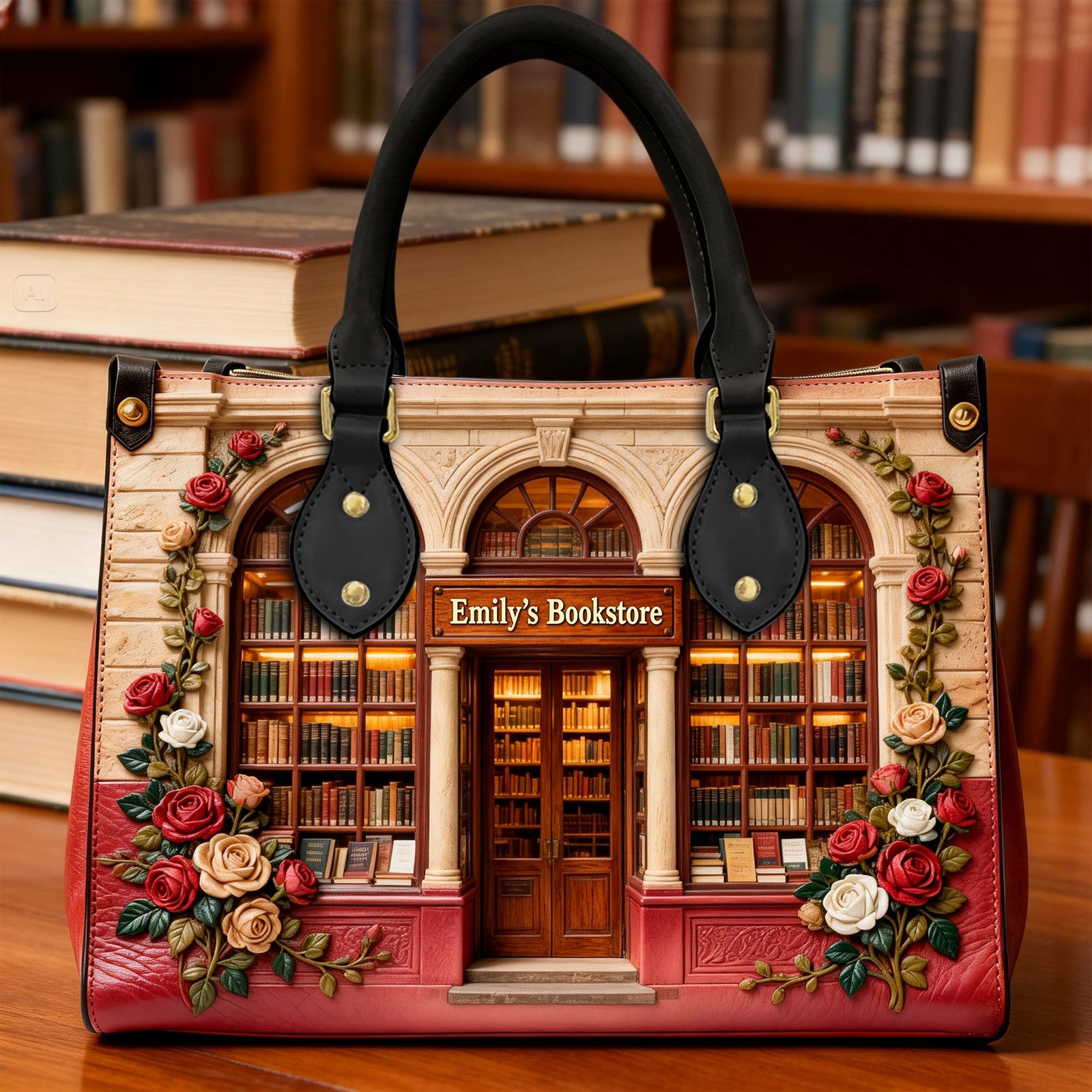 Book Store Theme Leather Bag - Personalized Gifts For Book Lover Leather Bag 02NALU060226 - Leather Bag - GoDuckee