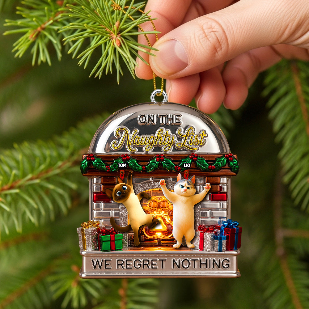 Naughty List Ornament Custom Photo Gifts For Cat Lovers 01TGTN270825 - Ornament - GoDuckee