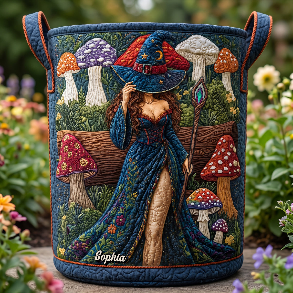 Mushroom Nature Alchemist Quilted Laundry Basket, Personalized Gifts For Witch 03qhtn220726 - Laundry Basket - GoDuckee