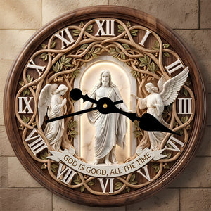 Faith-Inspired Wall Clock Personalized Gifts For Christian 04TODT231225 - Hanging Wall Clock - GoDuckee