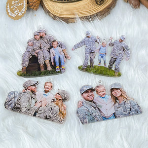 Custom Photo Gifts For Veteran Family Ornament 100acvp140924 - Ornament - GoDuckee