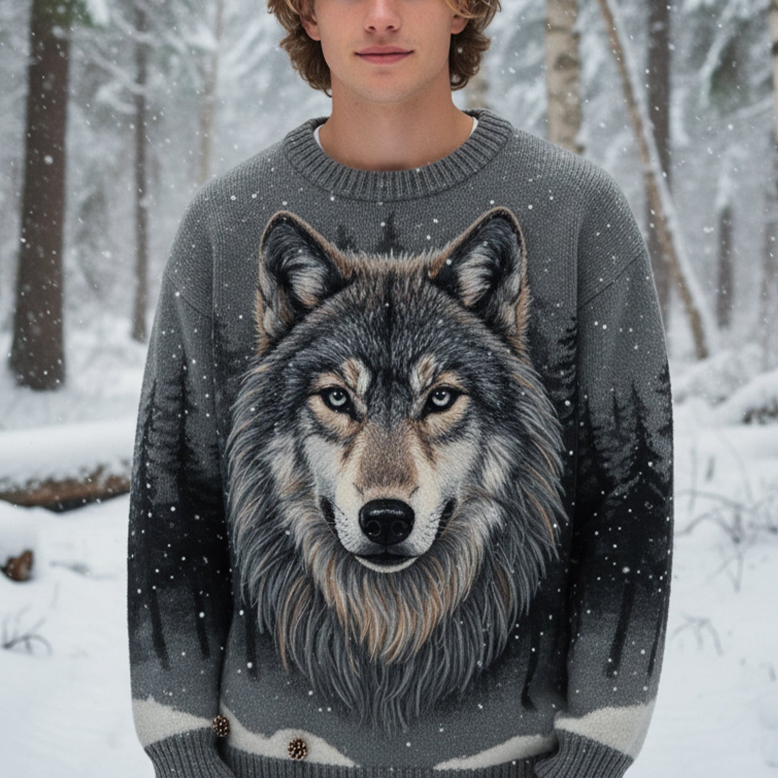 The Wild Wolf Ugly Sweater - Personalized Gifts For Wolf Lovers 10PALU011125 - AOP Products - GoDuckee