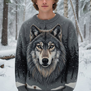 The Wild Wolf Ugly Sweater - Personalized Gifts For Wolf Lovers 10PALU011125 - AOP Products - GoDuckee