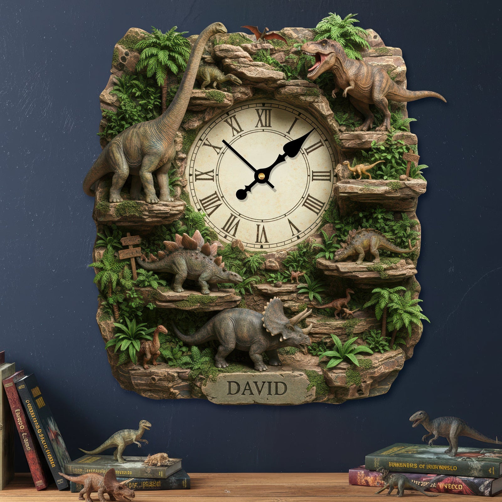 Dinosaur Acrylic Hanging Wall Clock - Personalized Gifts For Dinosaur Lovers 05hyqn221225 - Hanging Wall Clock - GoDuckee