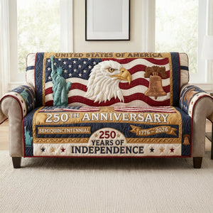 Proud Anniversary Quilted Sofa Cover, Personalized Gifts For Patriots 04qhtn270126 - Sofa Cover - GoDuckee