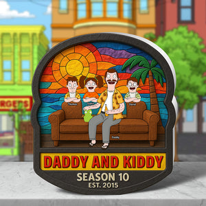 Daddy And Kiddy Acrylic Plaque - Personalized Gifts For Dad 05ohqn290425pahg - Shaped Plaques - GoDuckee