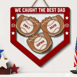 Dad We Caught The Best Dad Personalized Wooden Art - Wood Sign - GoDuckee