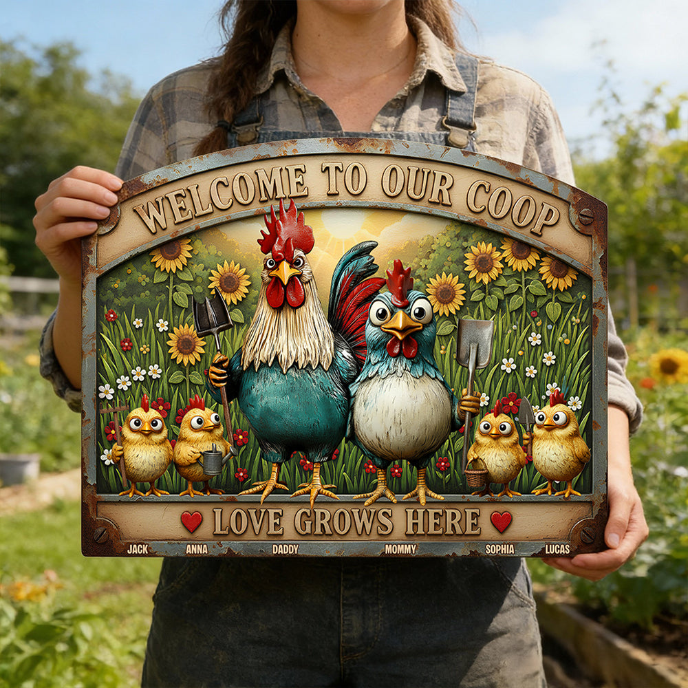 Chicken Coop Metal Sign Personalized Gifts For Family 06pgtn111225
