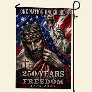 One Nation Under God - Celebrated America 250th Anniversary Garden Flag - Gifts For Patriots 06paqn280526 - Garden Flag - GoDuckee
