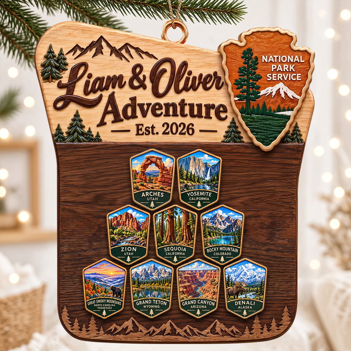 Couple National Park Travel Christmas Ornament - Personalized Gifts For Couple 02nadt250926 - Ornament - GoDuckee