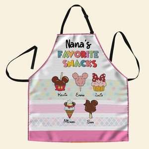 Personalized Gifts For Grandma Aprons Nana's Favorite Snacks 02NAHN260224 - Aprons - GoDuckee