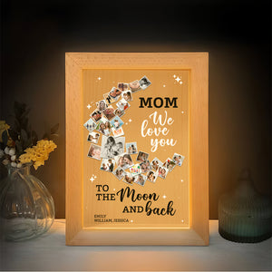 Custom Photo Gifts For Mom Light Frame We Love You To The Moon And Back - Canvas Print - GoDuckee