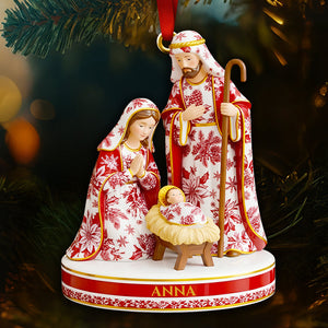 Toile de Jouy Nativity Christmas Ornament – Personalized Gifts for Believers 02PGDT021025 - Ornament - GoDuckee