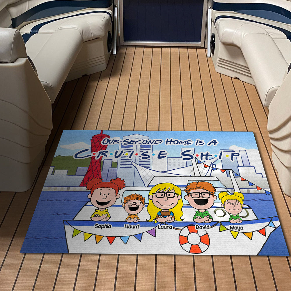 Personalized Gifts For Family Doormat Happy Family In Cruise Ship 03XQLU150125HH - Doormat - GoDuckee