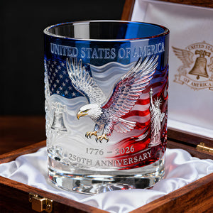 Proud Anniversary Round Glass, Personalized Gifts For Patriots 01qhdt300126 - Glass - GoDuckee