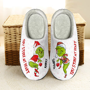 You Stole My Heart-Personalized Home Slippers-Gift For Him/ Gift For Her- Christmas Gift-06qhqn301023 - Shoes - GoDuckee