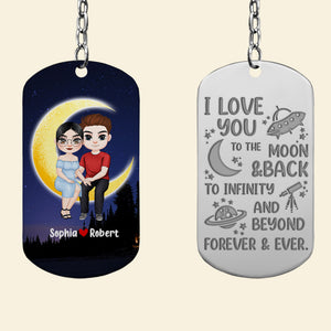 Romantic Couple, I Love You Forever And Ever, Personalized Stainless Steel Engraved Keychain, Couple Gifts, Gifts For Her, Gifts For Him - Keychains - GoDuckee