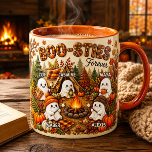 Boo-Sties Forever Fall Camping Coffee Mug - Personalized Gift For Besties 01TODT190826 - Coffee Mug - GoDuckee