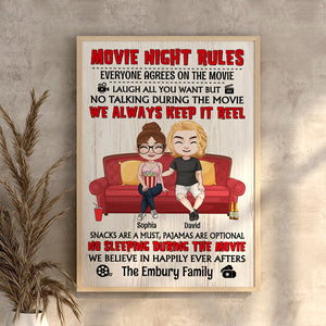 Movie Night Rules Personalized Canvas Print 02NATN080823HH - Poster & Canvas - GoDuckee