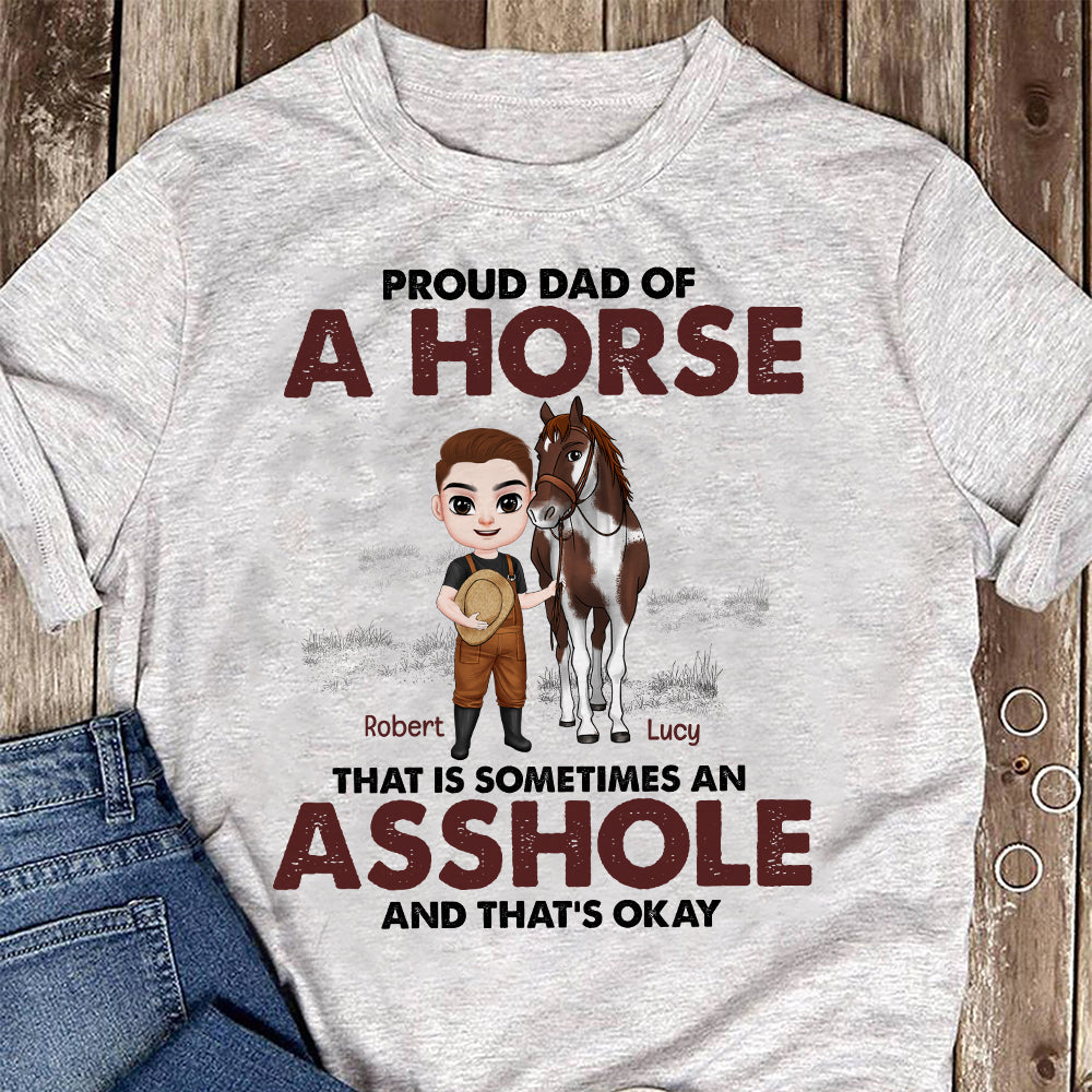 Proud Dad Of A Horse- Gift For Dad- Personalized Shirt- Father's Day Shirt- Horse Dad Shirt - Shirts - GoDuckee