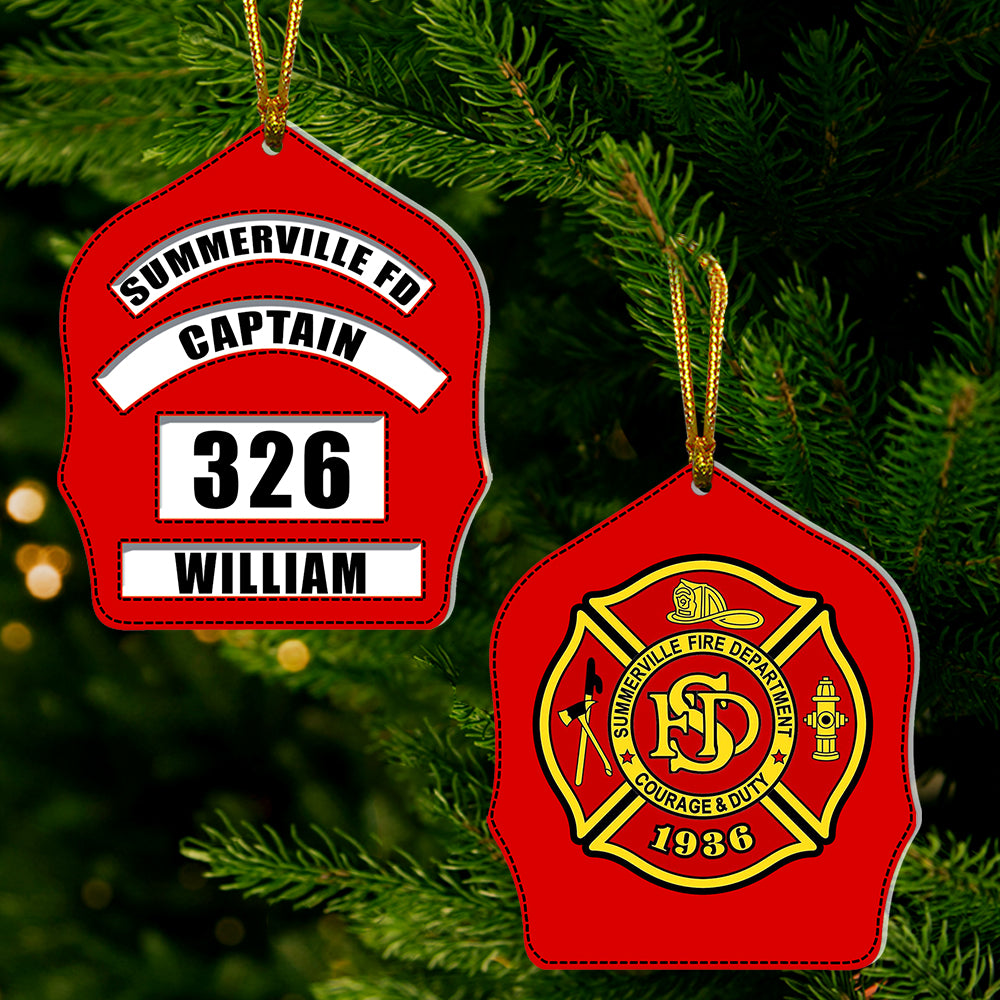 Fire Protection Fire Department Logo, Personalized Shape Ornament - Ornament - GoDuckee