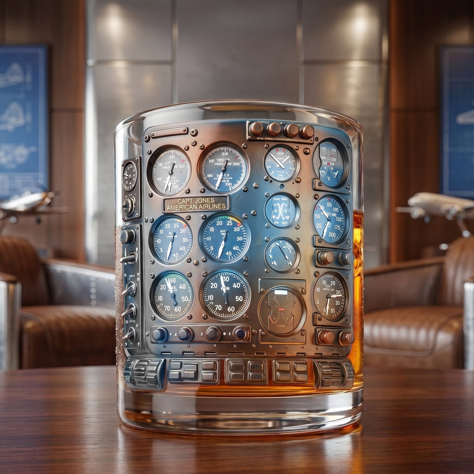 Pilot Cockpit Round Glass, Personalized Gifts For Pilot 04qhdh160626 - Glass - GoDuckee